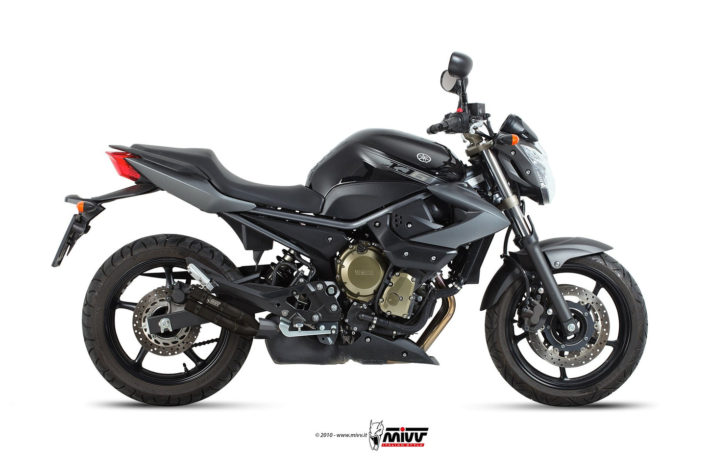 MIVV Double Gun Auspuff schwarz passend für YAMAHA XJ6 / XJ6 DIVERSION 2009-2016