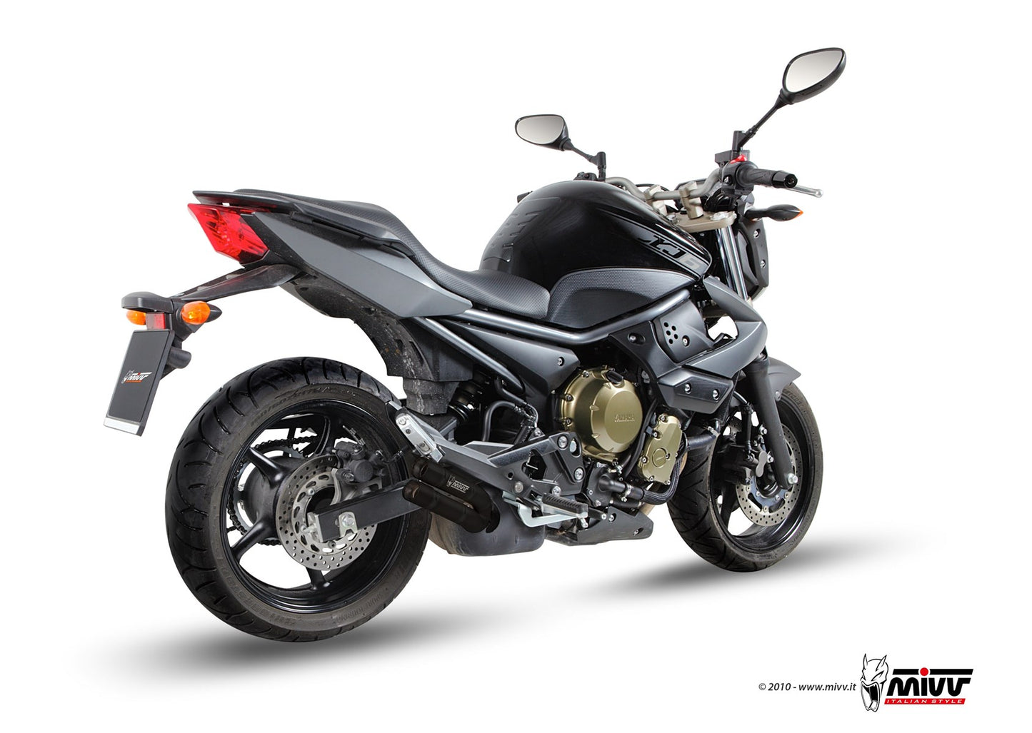 MIVV Double Gun Auspuff schwarz passend für YAMAHA XJ6 / XJ6 DIVERSION 2009-2016