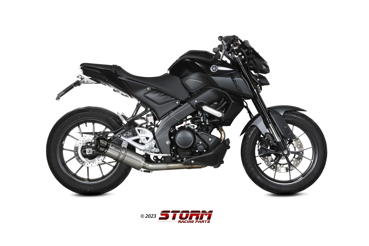 STORM GP-C Auspuff Komplettanlage Edelstahl passend für YAMAHA MT-125 2020-2024