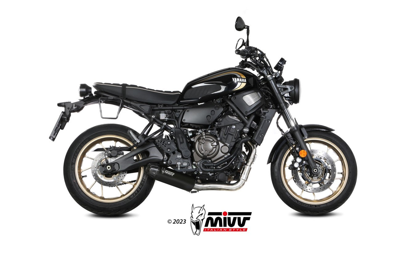 MIVV HR-1 Auspuff Edelstahl schwarz Carbonendkappe passend für YAMAHA XSR 700 2021-2024
