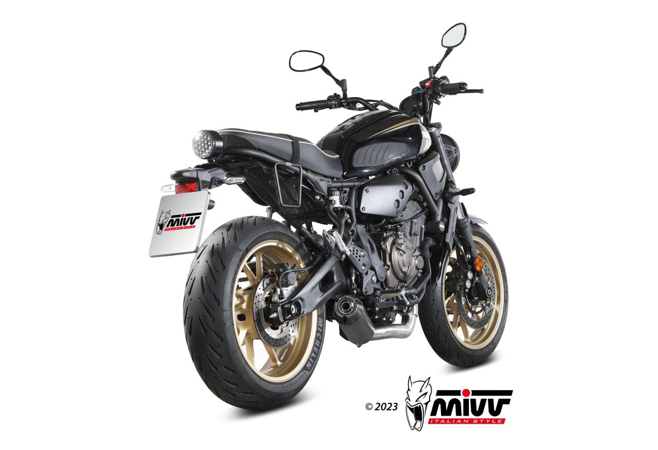 MIVV HR-1 Auspuff Edelstahl schwarz Carbonendkappe passend für YAMAHA XSR 700 2021-2024