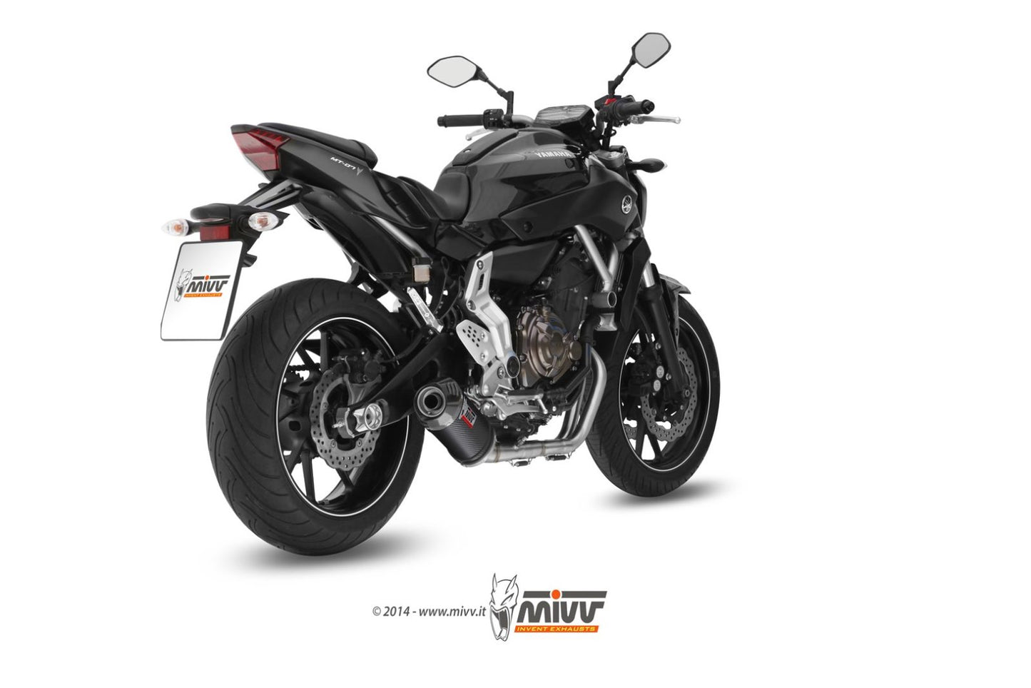 MIVV Oval Auspuff Komplettanlage Carbon passend für YAMAHA MT-07 2014-2024