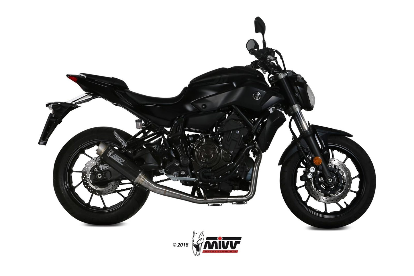 MIVV GP PRO Auspuff Komplettanlage Carbon passend für YAMAHA MT-07 2014-2020