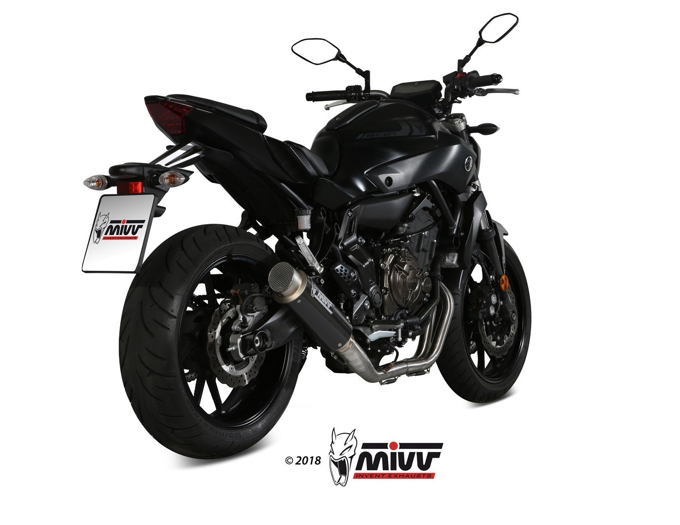MIVV GP PRO Auspuff Komplettanlage Carbon passend für YAMAHA MT-07 2014-2020