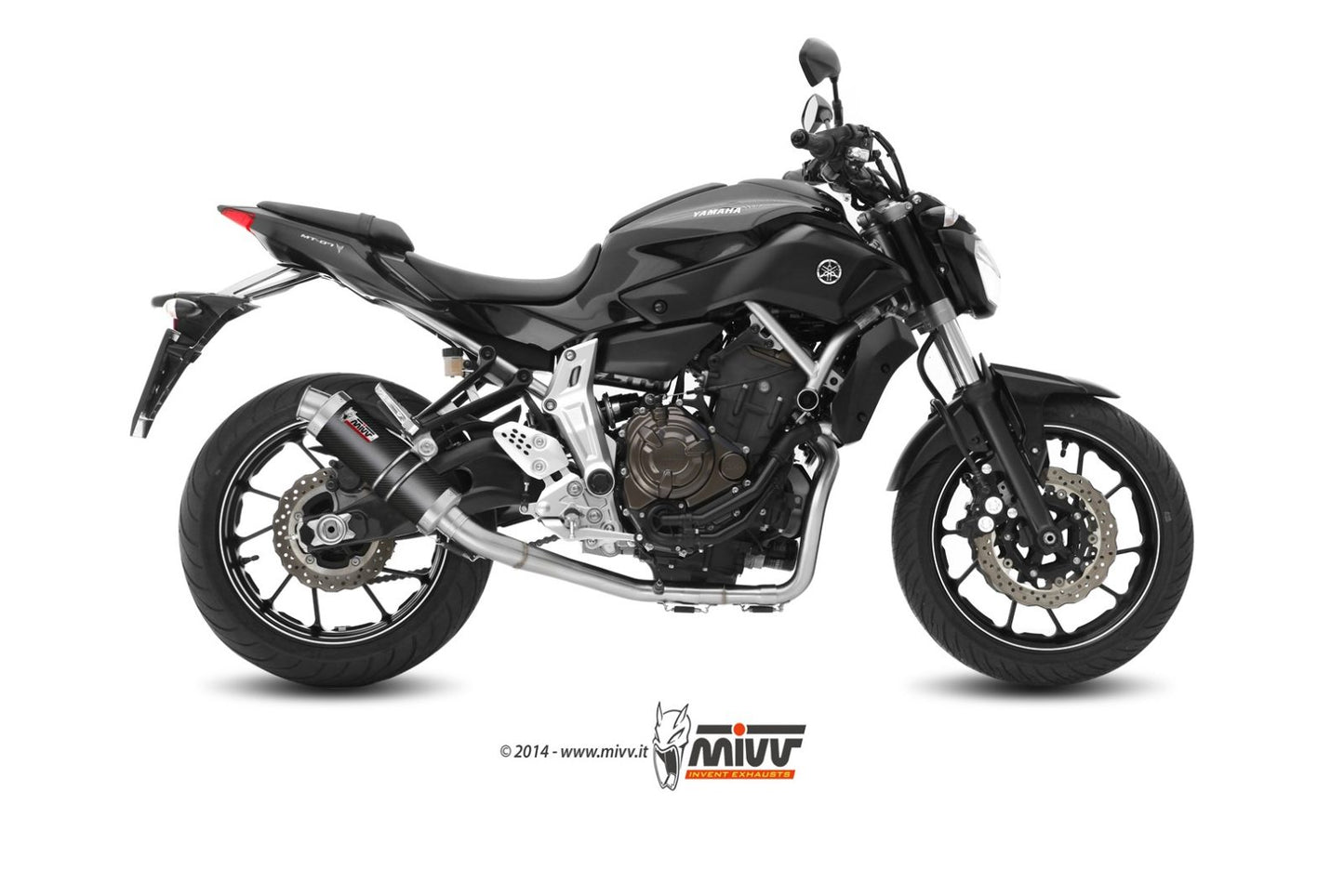 MIVV GP Auspuff Komplettanlage Carbon passend für YAMAHA MT-07 2014-2024