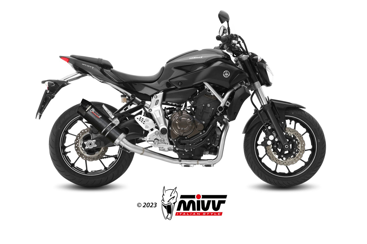 MIVV GP-C Auspuff Komplettanlage Carbon passend für YAMAHA MT-07 2014-2024