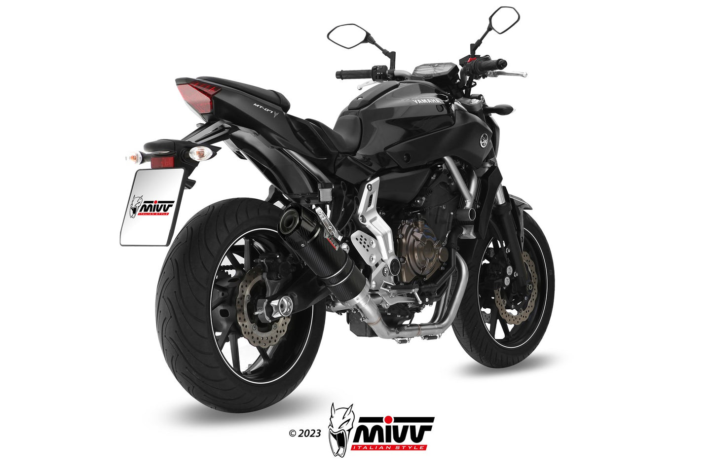 MIVV GP-C Auspuff Komplettanlage Carbon passend für YAMAHA MT-07 2014-2024
