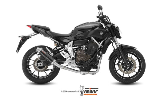 MIVV GP Auspuff Komplettanlage schwarz passend für YAMAHA MT-07 2014-2024