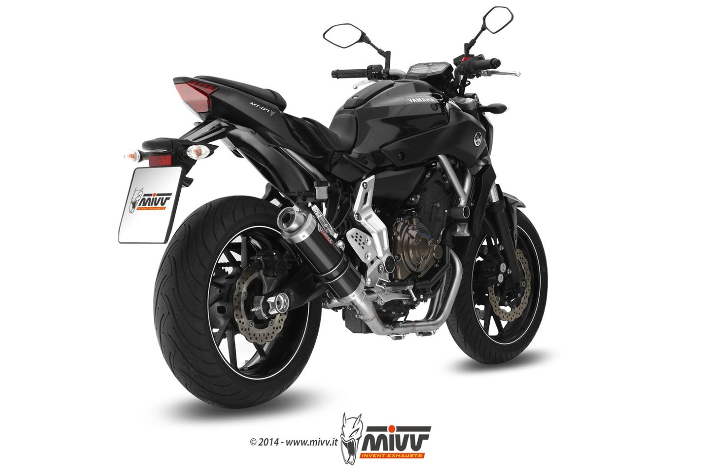 MIVV GP Auspuff Komplettanlage schwarz passend für YAMAHA MT-07 2014-2024