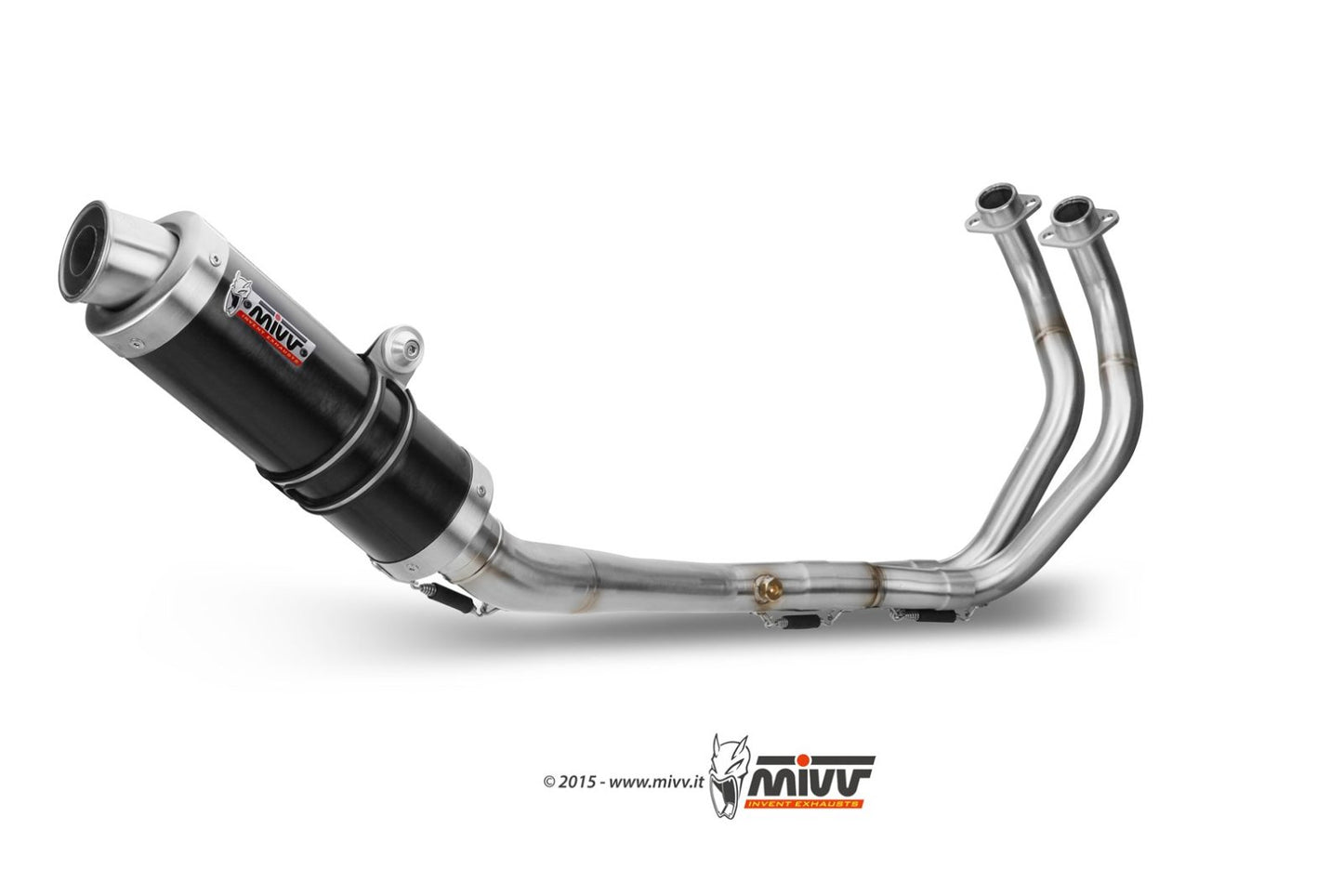 MIVV GP Auspuff Komplettanlage schwarz passend für YAMAHA MT-07 2014-2024