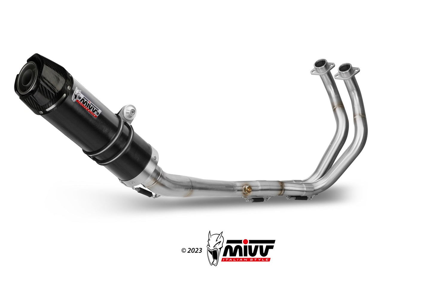 MIVV GP-C Auspuff Komplettanlage schwarz passend für YAMAHA MT-07 2014-2024