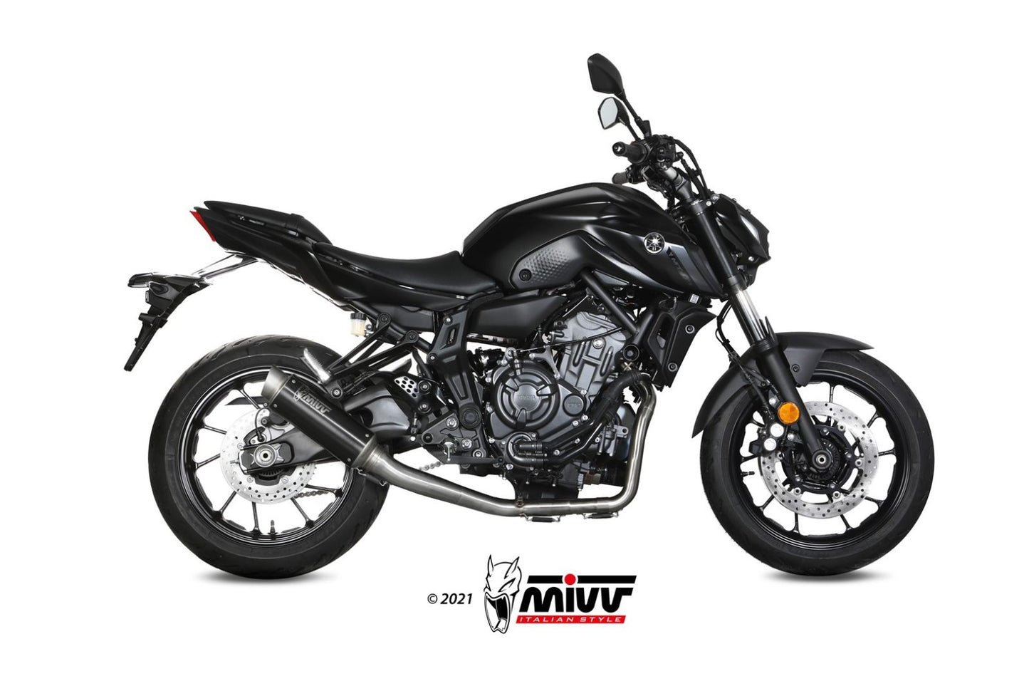 MIVV GPpro Auspuff Komplettanlage Schwarz passend für Yamaha MT-07 2021-2024