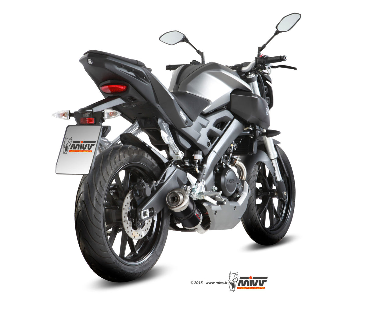 MIVV GP Auspuff schwarz passend für YAMAHA MT-125 2015-2019