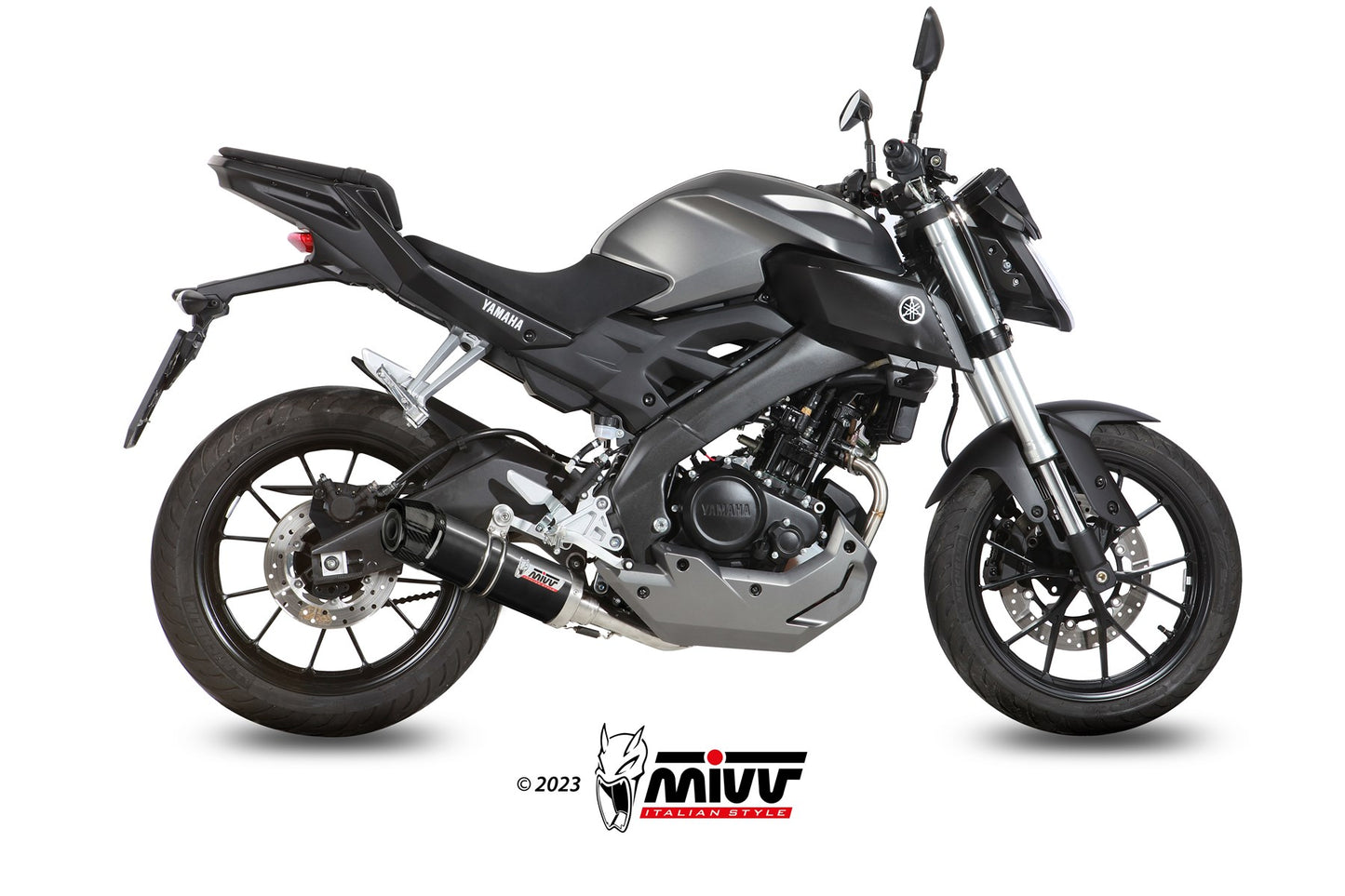 MIVV GP-C Auspuff Komplettanlage schwarz passend für YAMAHA MT-125 2015-2019