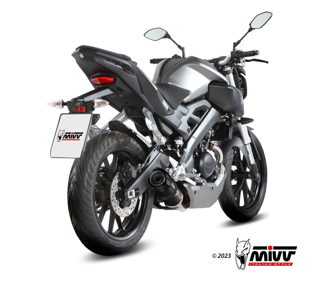 MIVV GP-C Auspuff Komplettanlage schwarz passend für YAMAHA MT-125 2015-2019