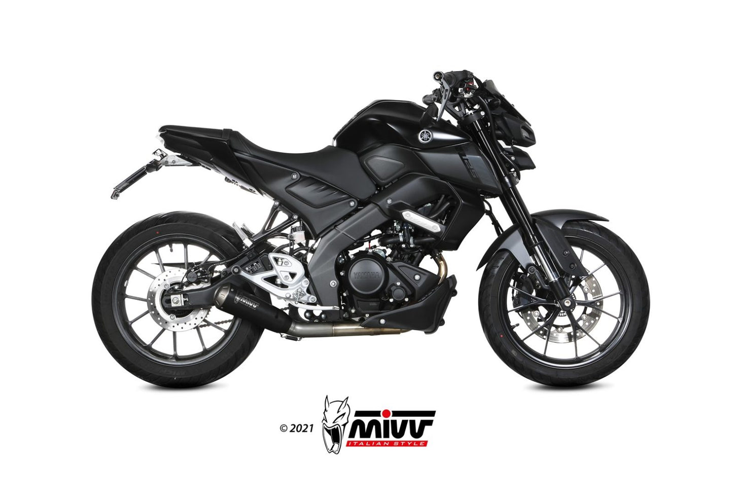 MIVV X-M1 Auspuff Komplettanlage schwarz passend für YAMAHA MT-125 2020-2024