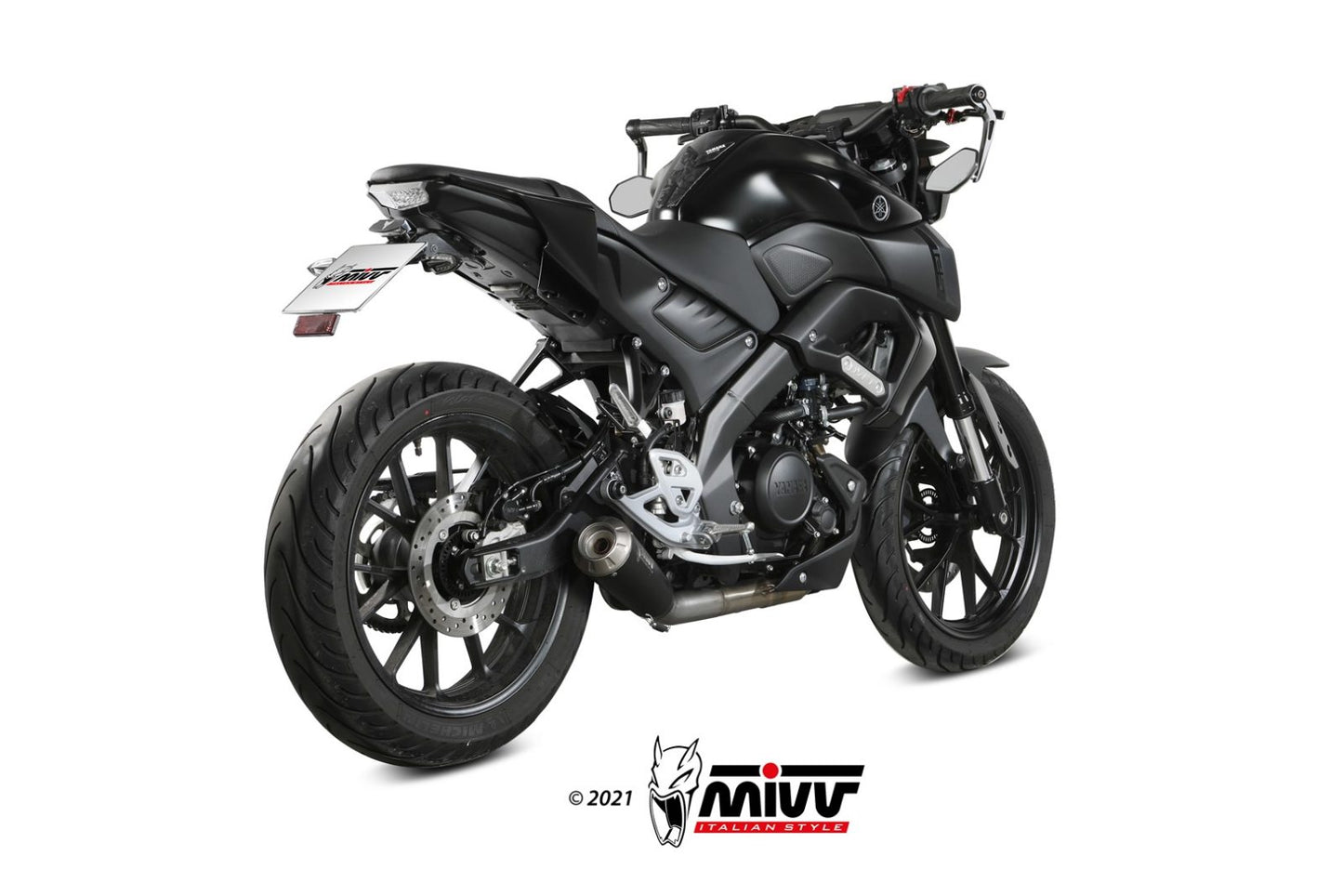 MIVV X-M1 Auspuff Komplettanlage schwarz passend für YAMAHA MT-125 2020-2024