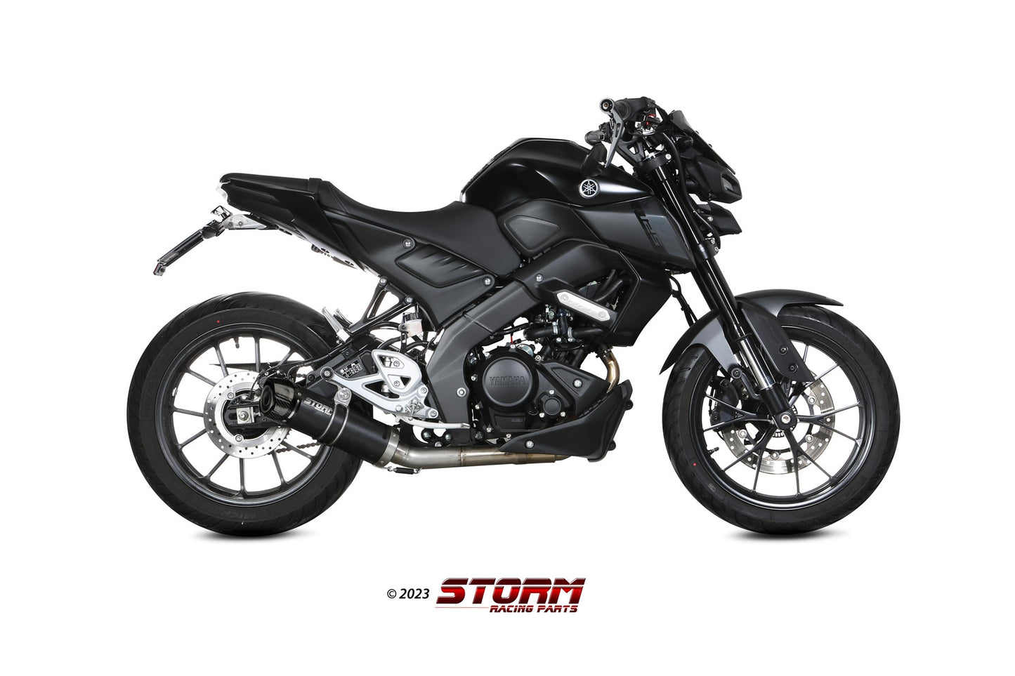 STORM GP-C Auspuff Komplettanlage schwarz passend für YAMAHA MT-125 2020-2024