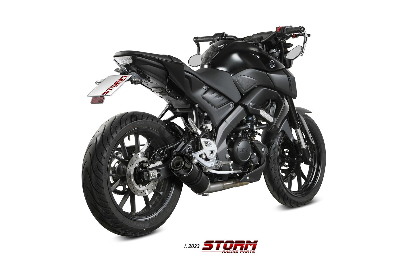 STORM GP-C Auspuff Komplettanlage schwarz passend für YAMAHA MT-125 2020-2024