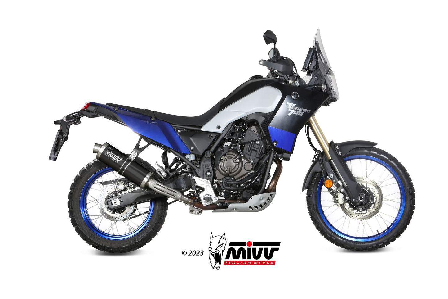 MIVV Oval Auspuff Titan schwarz passend für YAMAHA Tenere 700 2019-2026