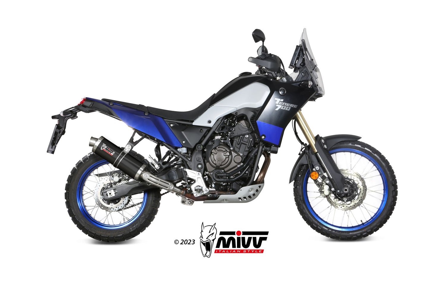 MIVV Oval Auspuff schwarz passend für YAMAHA Tenere 700 2019-2026