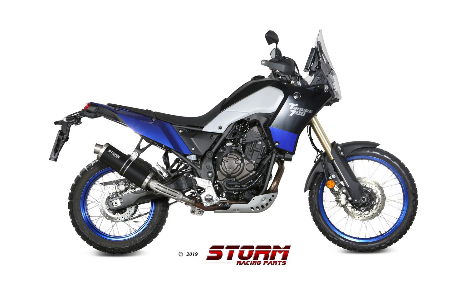 STORM OVAL Auspuff schwarz passend für Yamaha Tenere 700 2019-2026
