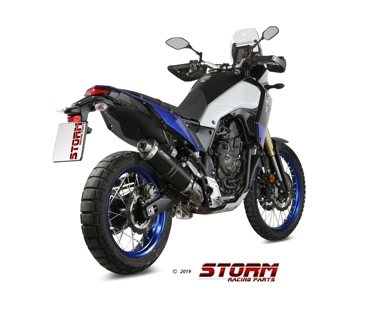 STORM OVAL Auspuff schwarz passend für Yamaha Tenere 700 2019-2026