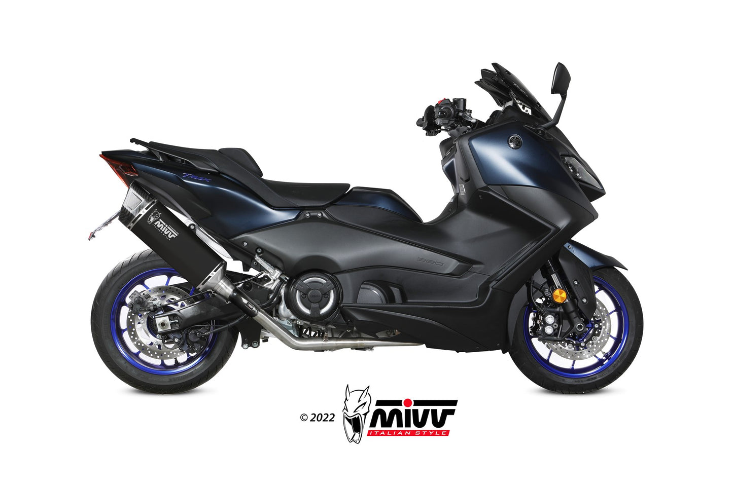MIVV SR-1 Auspuff Komplettanlage schwarz passend für YAMAHA T-MAX 560 2022-2024