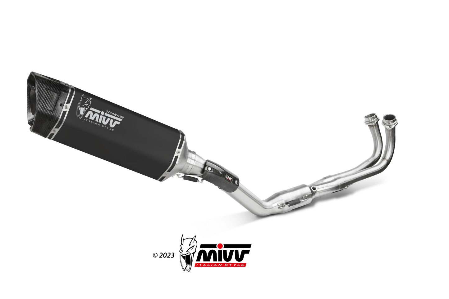 MIVV SR-1 Auspuff Komplettanlage schwarz passend für YAMAHA T-MAX 560 2022-2024
