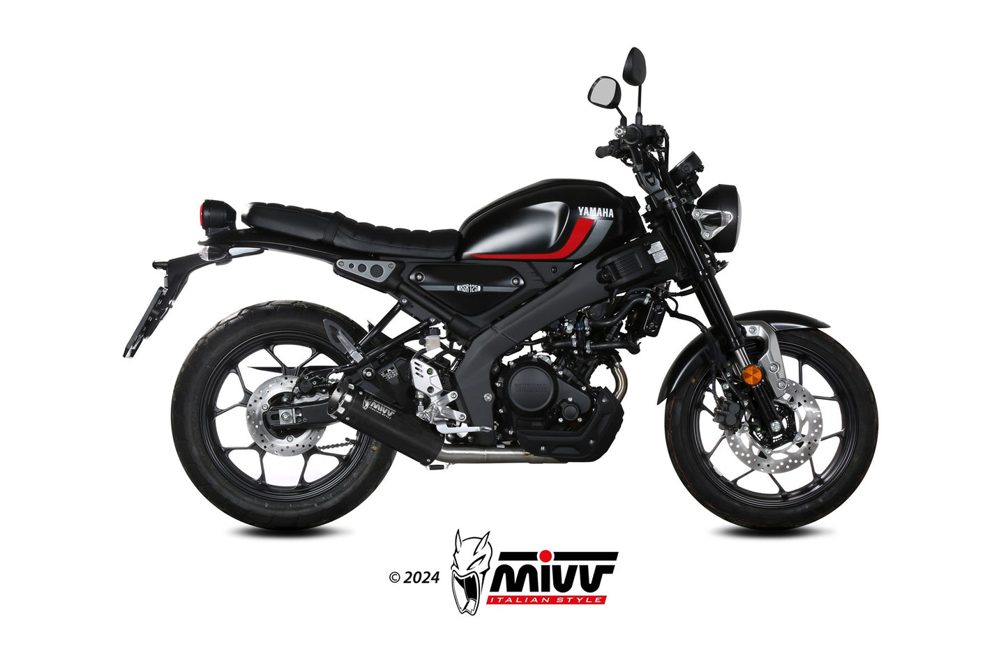 MIVV HR-1 Auspuff Komplettanlage schwarz passend für YAMAHA XSR 125 2022-2024