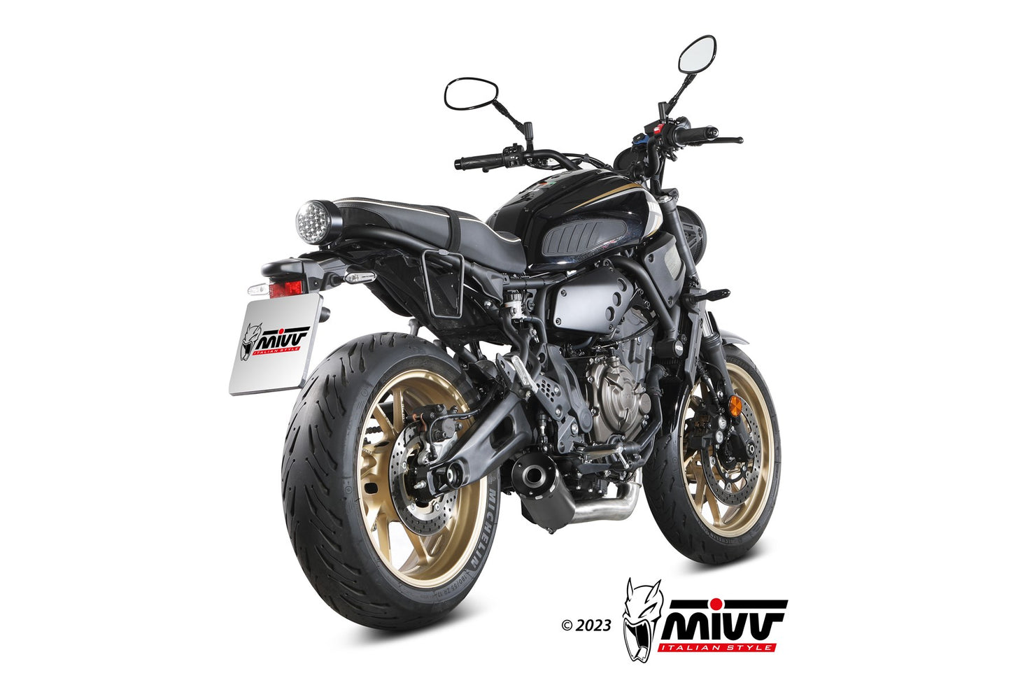 MIVV HR-1 Auspuff Komplettanlage schwarz passend für YAMAHA XSR 700 2021-2024