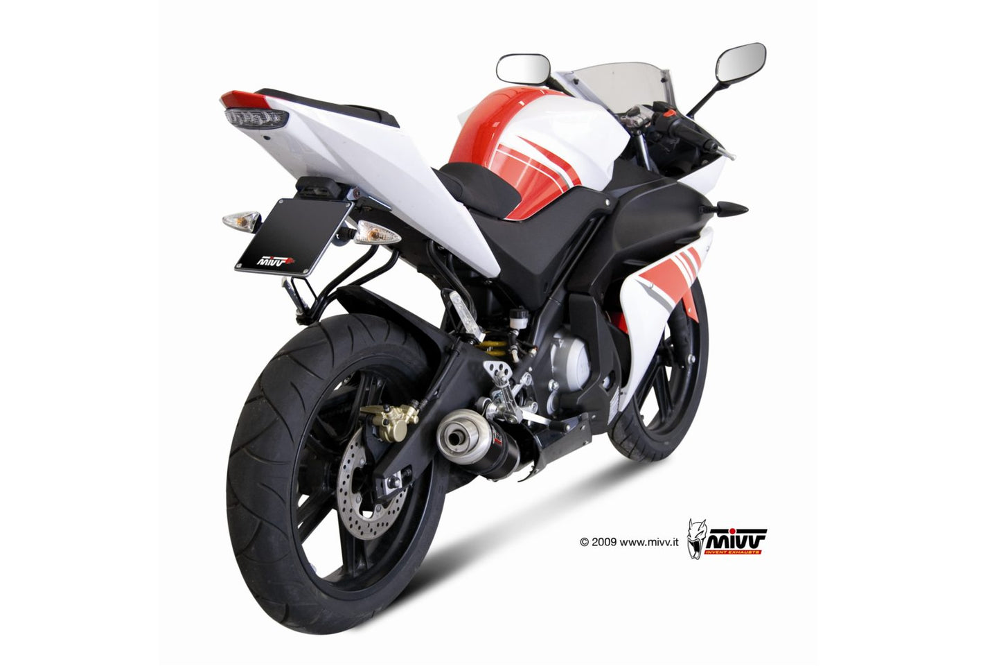 MIVV GP Auspuff Komplettanlage schwarz passend für Yamaha YZF-R125 2008-2013