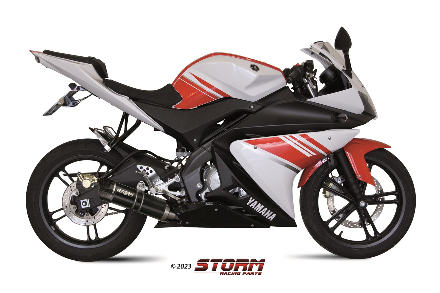 STORM GP-C Auspuff Komplettanlage schwarz passend für YAMAHA YZF-R125 2008-2013