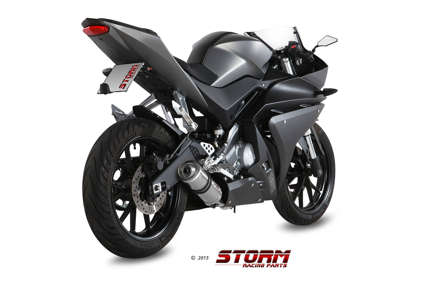 STORM GP Auspuff Komplettanlage passend für YAMAHA YZF-R125 2014-2018