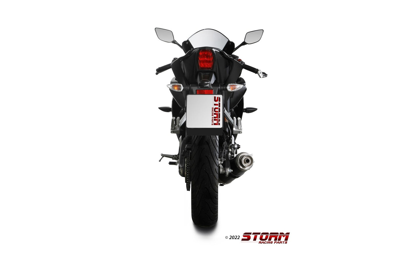 STORM GP Auspuff Komplettanlage schwarz passend für YAMAHA YZF-R125 2019-2024