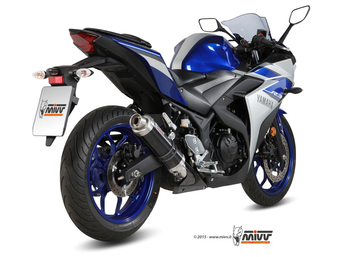 MIVV GP Auspuff schwarz passend für Yamaha YZF-R3 2015-2024