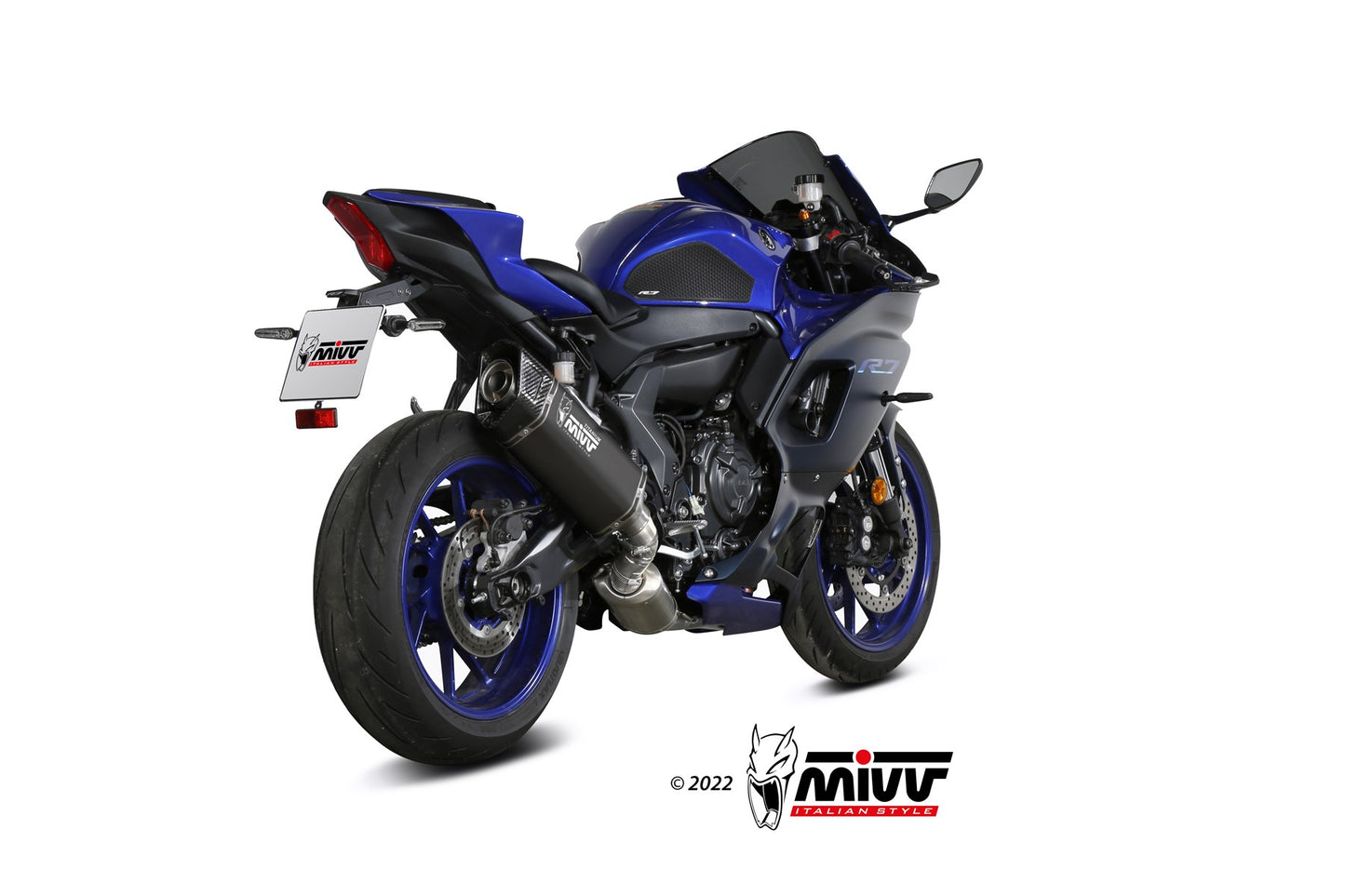 MIVV SR-1 Auspuff Komplettanlage schwarz passend für YAMAHA YZF-R7 2022-2024