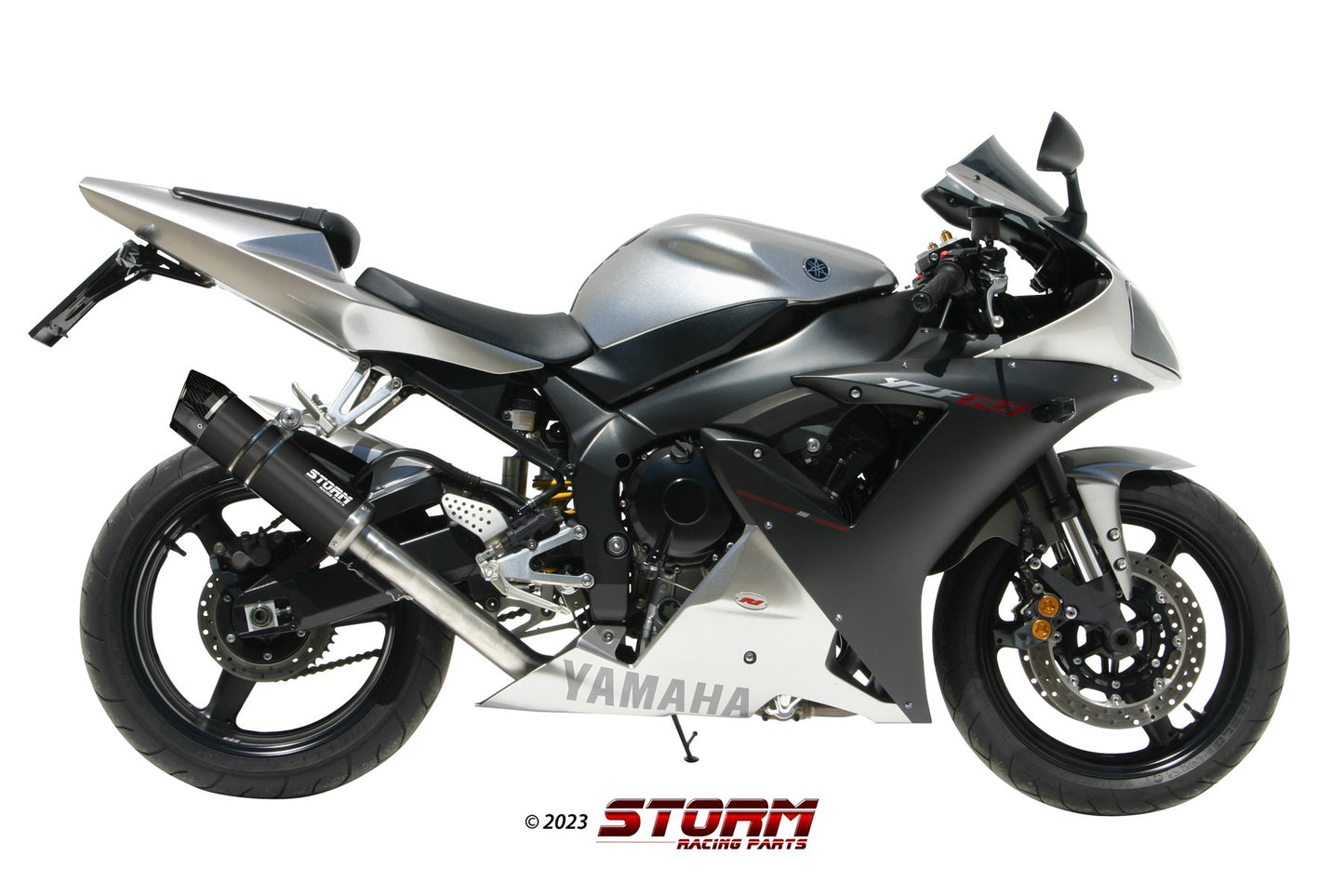 STORM GP-C Auspuff schwarz passend für YAMAHA YZF-R1 2002-2003