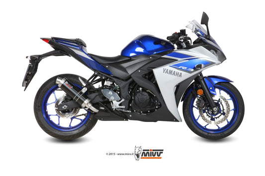 MIVV GP Auspuff schwarz passend für Yamaha YZF-R3 2015-2024