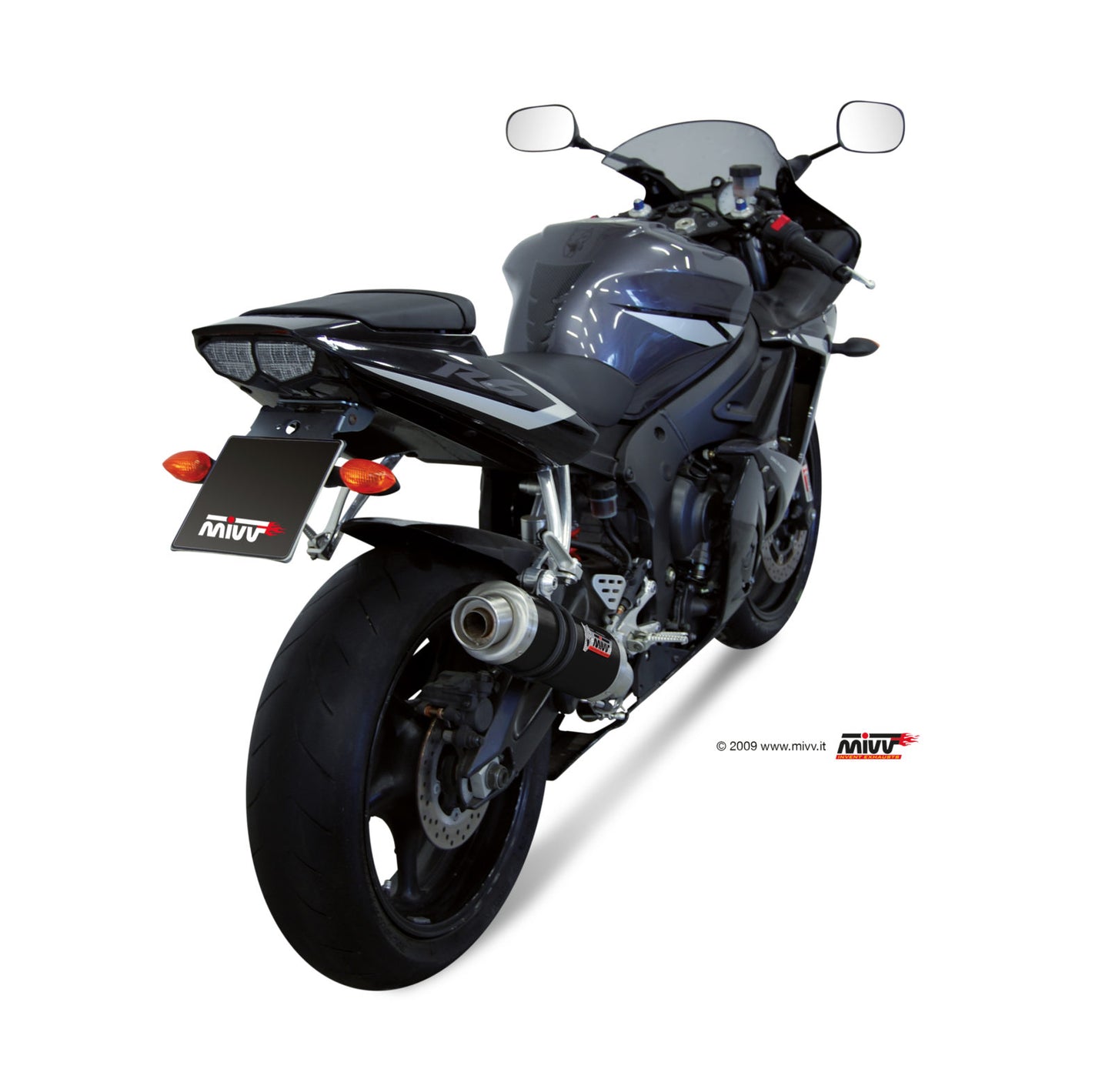 MIVV GP Auspuff schwarz passend für Yamaha YZF-R6 2003-2005