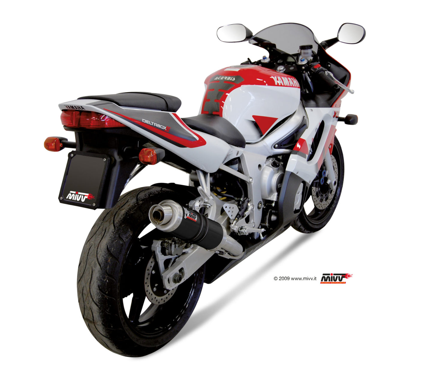 MIVV GP Auspuff schwarz passend für Yamaha YZF-R6 1999-2002