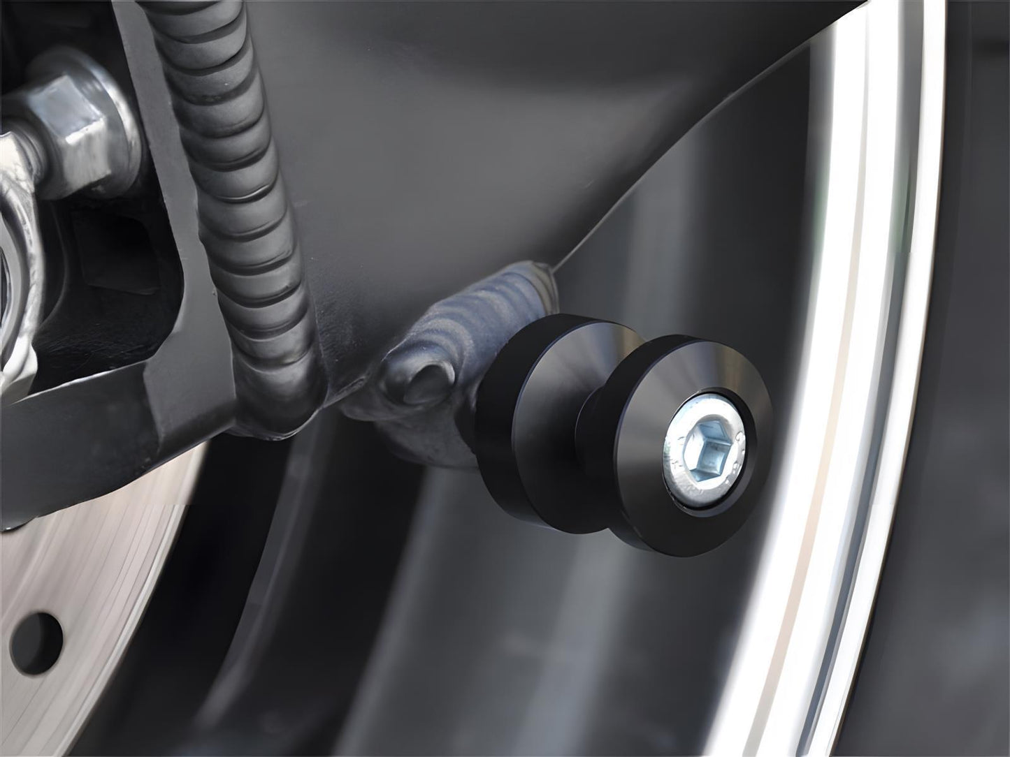Bobbins Racingadapter Ständeraufnahme für Montageständer M10 x 1,25 schwarz mit Distanzhülse - Kama Bike Parts