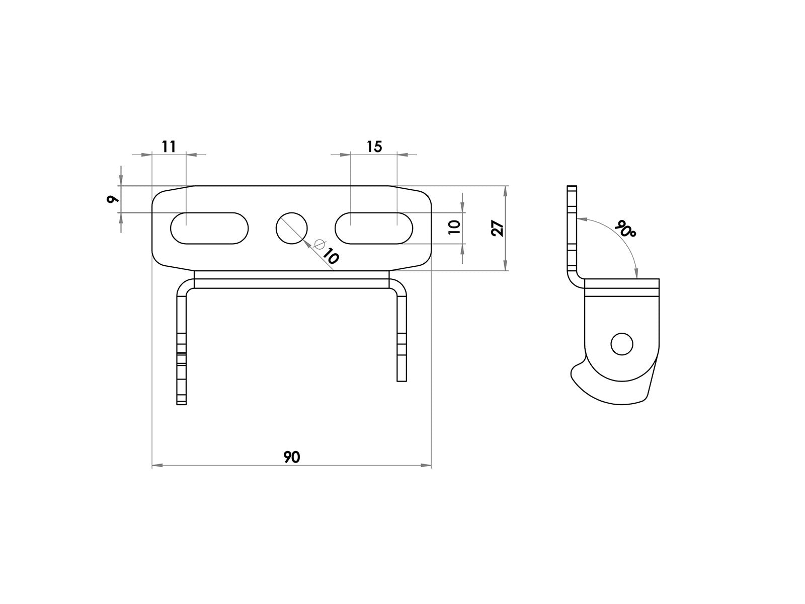 Kennzeichenhalter Universal Typ 7 - Kama Bike Parts