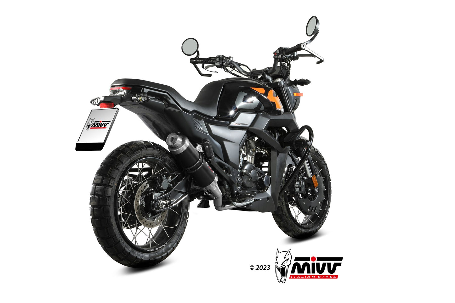 MIVV GP Auspuff Komplettanlage schwarz passend für ZONTES ZT 125 GK 2021-2024