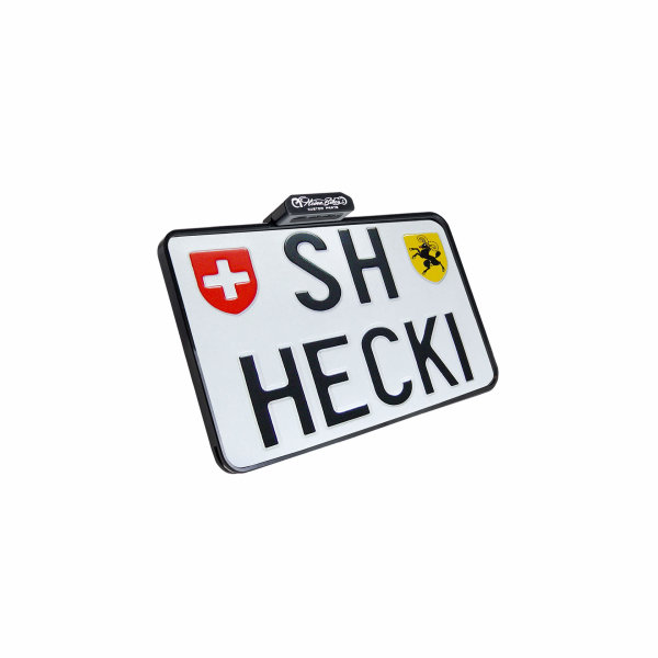 HeinzBikes SLIP INN Kennzeichenhalter inkl. Kennzeichenbeleuchtung Schweizer Ausführung