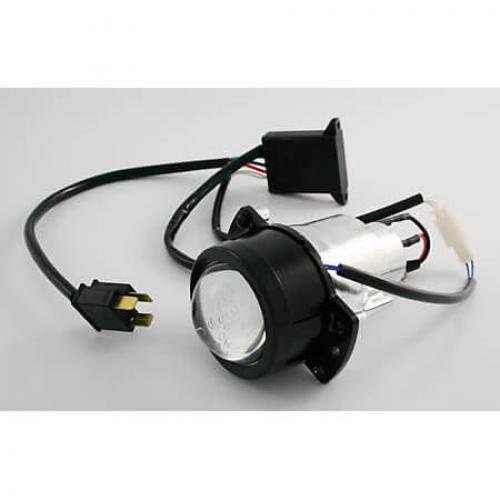 SHIN YO Ellipsoidscheinwerfer 50 mm mit Blende für Fern- und Abblendlicht H1