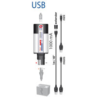 OPTIMATE USB charger with battery monitor, SAE plug (No. 100), 2400mA